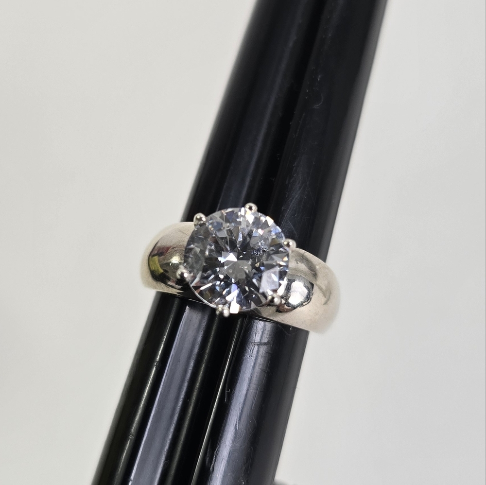 Sterling Silver 925 Ring Solitaire Ring - image 1